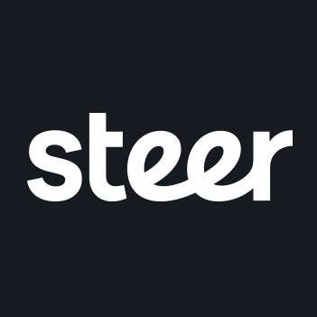 The Steer logo, featuring the word 'Steer' in a sleek and modern font. The 